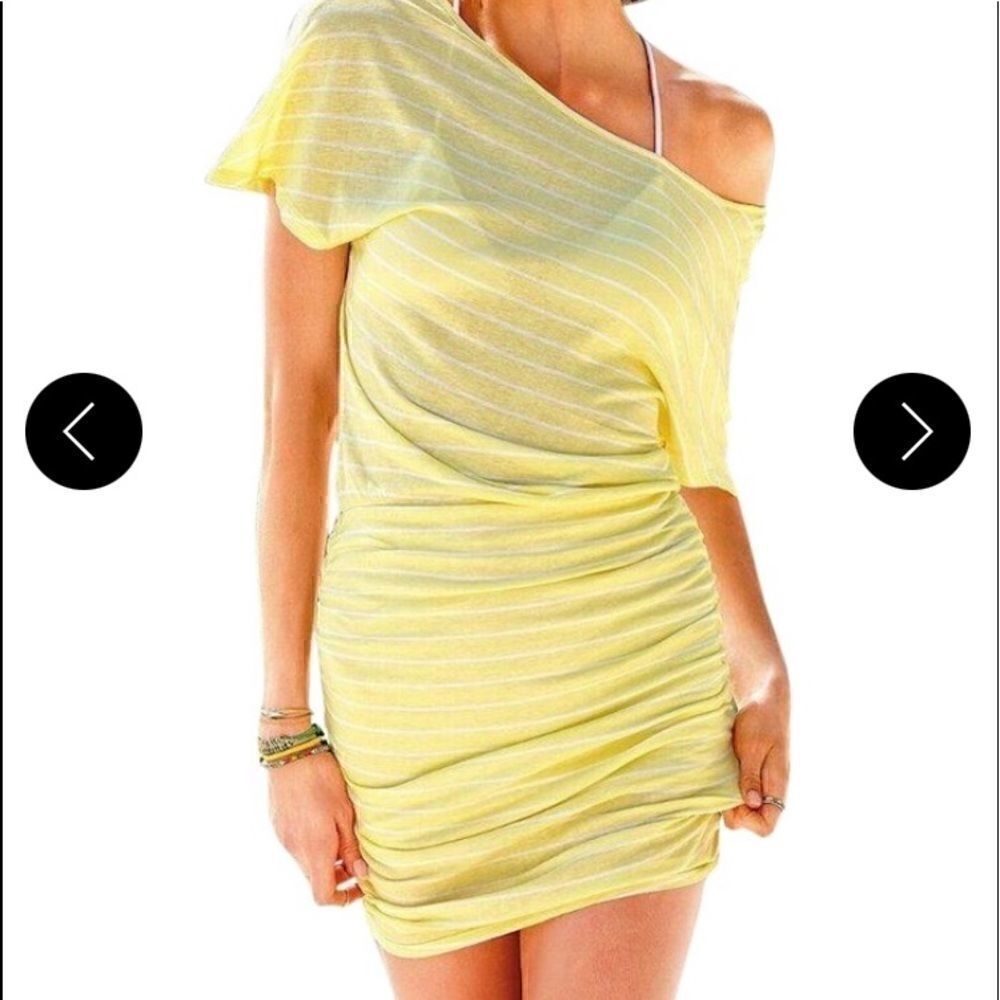 Victoria's Secret Yellow Supermodel Essentials Beach Cover Up Off The ShoulderXS